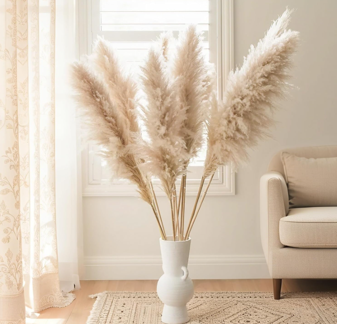 Flores secas de Pampas Grass - decoración Natural esponjopara bodas, casa, granja, eventos rústicos, arreglos estacionales y centros de centro