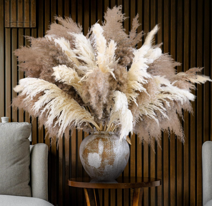 Alto Pampas Grass - Boho seco Natural para el hogar, boda, arreglos rústicos, centros de centro y decorde temporada