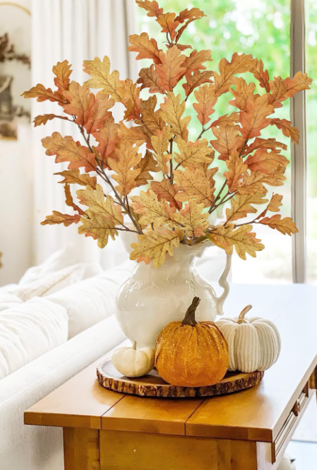 🍂 ramas de hojas de roble artificiales - talde de follaje de otoño para la decoración del hogar de otoño, centros de centro, coronas y arreglos estacionales