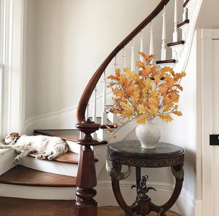 🍂 ramas de hojas de roble artificiales - talde de follaje de otoño para la decoración del hogar de otoño, centros de centro, coronas y arreglos estacionales