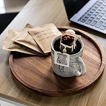 11.5 Inches Candle Holder Tray Home Decor, Round Wood Tray for Coffee Table, Small Wooden Serving Decorative Trays for Home