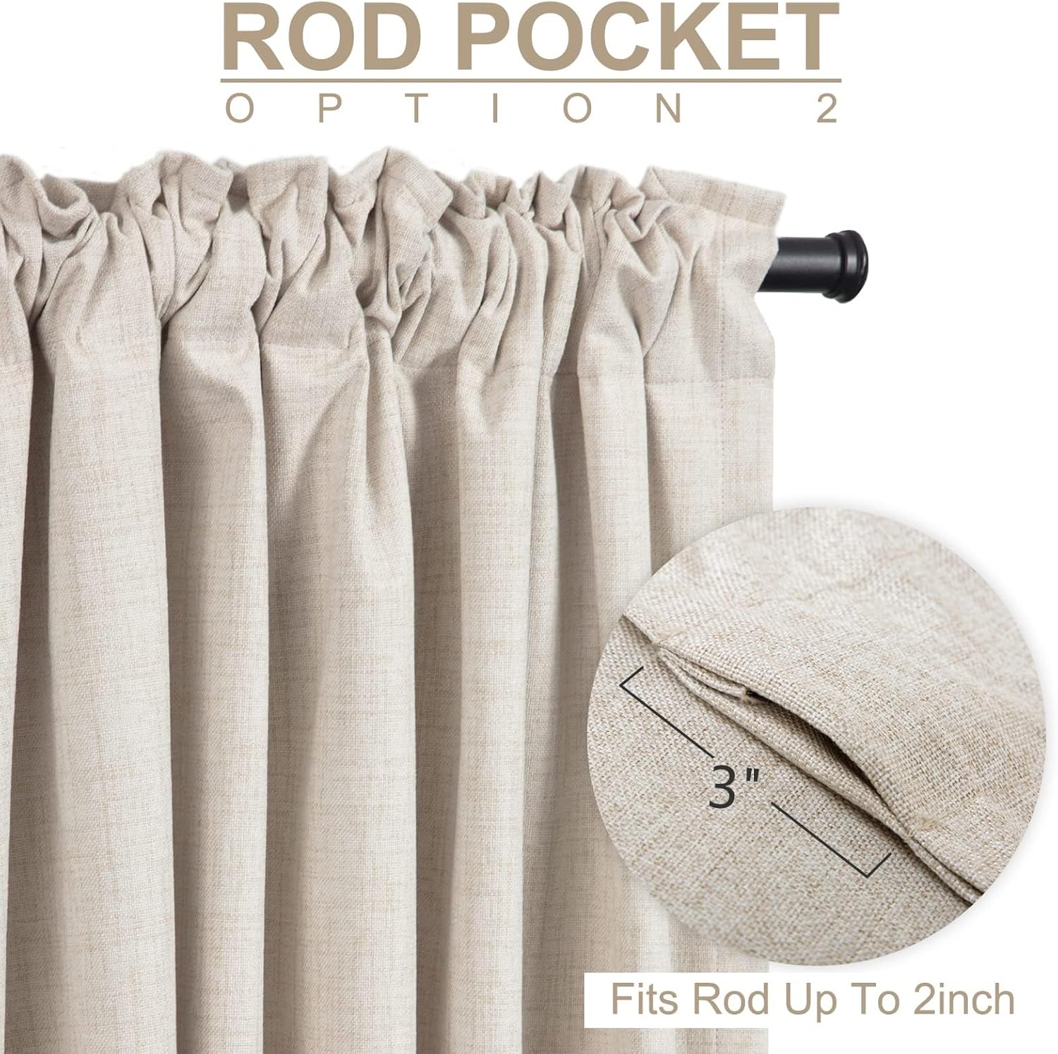 100% Blackout Shield Blackout Curtains for Bedroom 84 Inches Long, Back Tab/Rod Pocket Living Room Drapes, Thermal Insulated Blackout Curtains 2 Panels Set, 50" W x 84" L, Cream