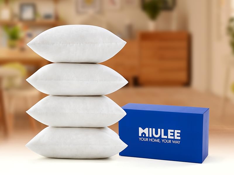 MIULEE Pillow Insert 12x20 Inch, Decorative Rectangle Throw Pillow Insert, Premium Fluffy Pillow Forms Stuffer for Sofa Couch Living Room